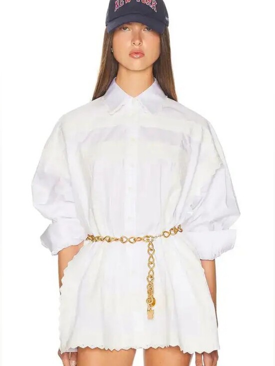 Helsa Tops - Helsa The Summer Overshirt With Vintage Swiss Embroidery in White